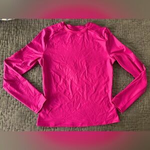 Cozi Pink Long Sleeve Compression Top size Large 88% polyester 12% spandex
